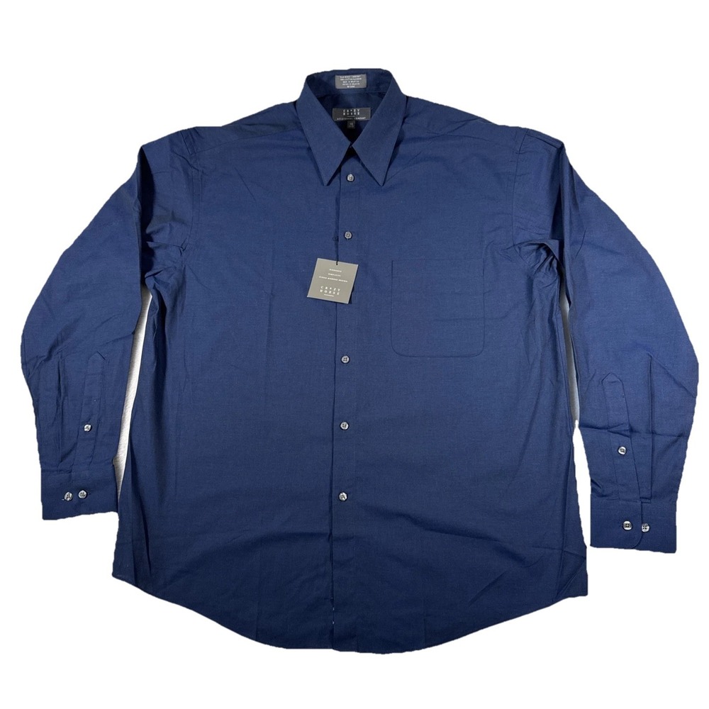 NEW Crazy Horse Dress Shirt Men 16 34-35 Blue Blackened Chambray Cotton ButtonUp
